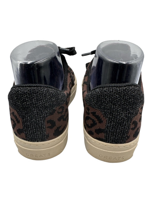 Greats Shoe Size 9 Brown & Black Textile Round Toe Leopard Lace Up Sneakers Brown & Black / 9
