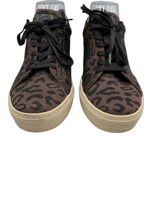 Greats Shoe Size 9 Brown & Black Textile Round Toe Leopard Lace Up Sneakers Brown & Black / 9