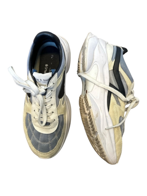 Rag & Bone Shoe Size 38 Taupe & Gray Leather & Canvas Platform Athletic Sneakers Taupe & Gray / 38