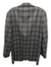 Hickey Freeman Brown & Blue Cashmere Blend Plaid 2 Button Men's Blazer 42L