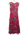 Banjanan Size XS Pink & Multi Cotton Keyhole Back Sleeveless Ruffles Dress Pink & Multi / XS
