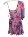 Rococo Sand Size XXS Pink & Purple Viscose Mini Botanical Cold Shoulder Dress Pink & Purple / XXS