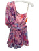 Rococo Sand Size XXS Pink & Purple Viscose Mini Botanical Cold Shoulder Dress Pink & Purple / XXS