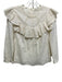 Love Shack Fancy Size XS White Cotton Eyelets Button Back Long Sleeve Top White / XS