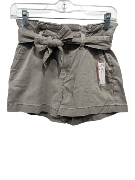 Paige Size 24 Grey Lyocell blend Tie Belt Zip & Button Shorts Grey / 24