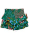 Love The Label Size S Green Cotton Smocked Waist Band Tiered Skirt Mini Skirt Green / S