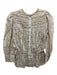 By TiMo Size XS Beige Cotton Button Back Floral Print Long Sleeve Pintuck Top Beige / XS