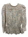 By TiMo Size XS Beige Cotton Button Back Floral Print Long Sleeve Pintuck Top Beige / XS
