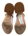 Saks Fifth Ave Shoe Size 36 Tan Leather open toe Block Heel Braided Band Sandals Tan / 36