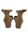 Stuart Weitzman Shoe Size 6B Tan Leather Round Square Toe Block Heel Shoes Tan / 6B