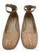 Stuart Weitzman Shoe Size 6B Tan Leather Round Square Toe Block Heel Shoes Tan / 6B