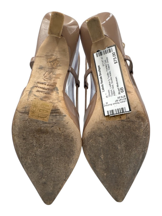 Stuart Weitzman Shoe Size 6B Taupe Leather & Textile Pointed Toe Patent Shoes Taupe / 6B