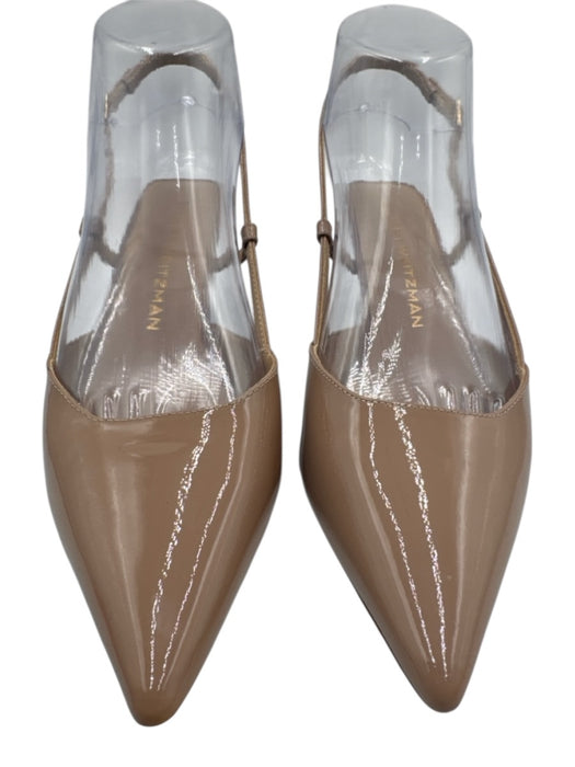 Stuart Weitzman Shoe Size 6B Taupe Leather & Textile Pointed Toe Patent Shoes Taupe / 6B