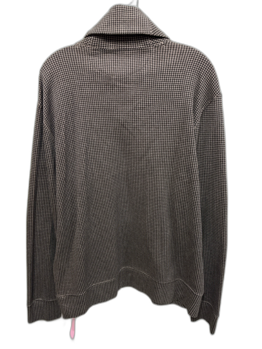 Polo Size L Brown Cotton Houndstooth Polo Men's Long Sleeve Shirt Brown / L