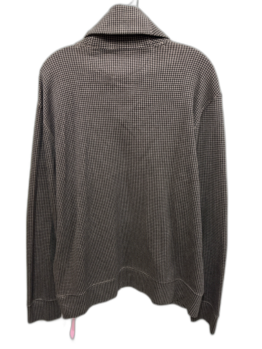 Polo Size L Brown Cotton Houndstooth Polo Men's Long Sleeve Shirt Brown / L