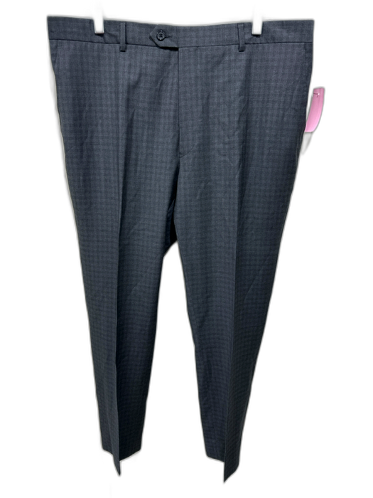 Santorelli Size 40 Gray Wool Blend Plaid Dress Men's Pants Gray / 40
