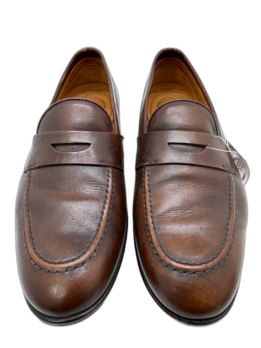Vince Camuto Shoe Size 10.5 Dark Brown Leather Solid loafer Men's Shoes Dark Brown / 10.5