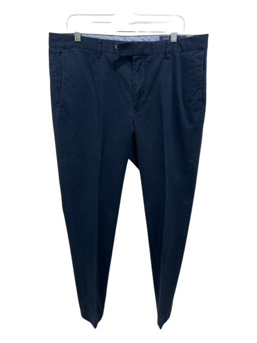 Polo Size 36 Navy Blue Cotton Solid Zip Fly Men's Pants Navy Blue / 36