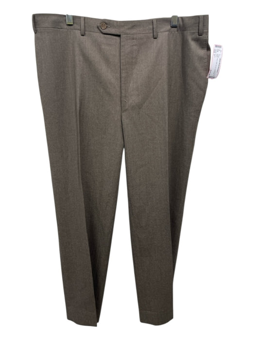 Canali Size 7 Brown Wool Solid Zip Fly Men's Pants Brown / 7