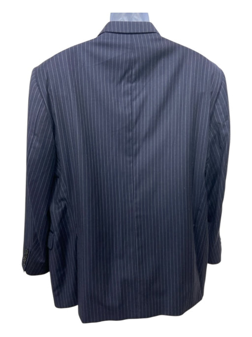 Miller Brothers Navy Wool Striped 2 Button Men's Suit 48