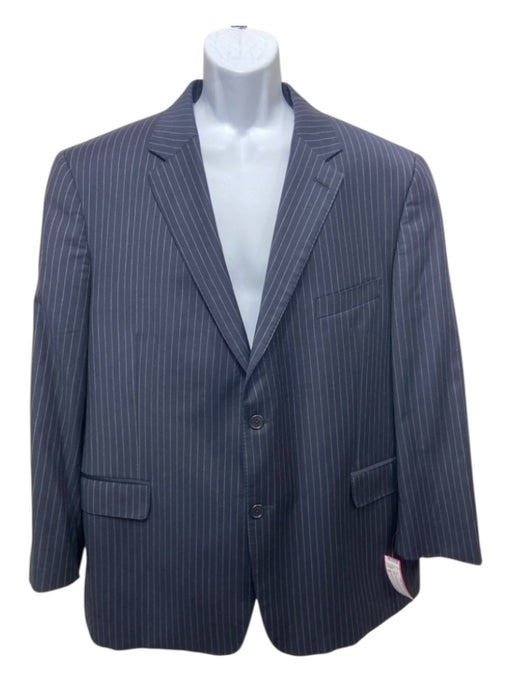 Miller Brothers Navy Wool Striped 2 Button Men's Suit 48