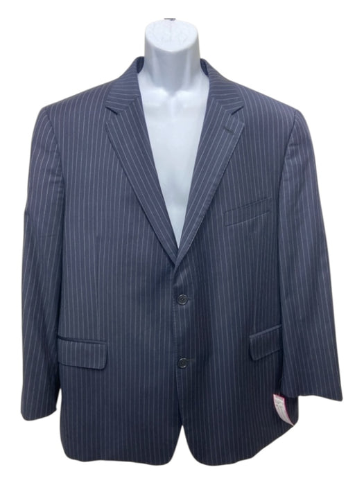 Miller Brothers Navy Wool Striped 2 Button Men's Suit 48