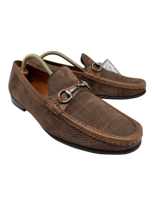 Mezlan Shoe Size 10 Brown & Tan Canvas Plaid Dress Men's Shoes Brown & Tan / 10