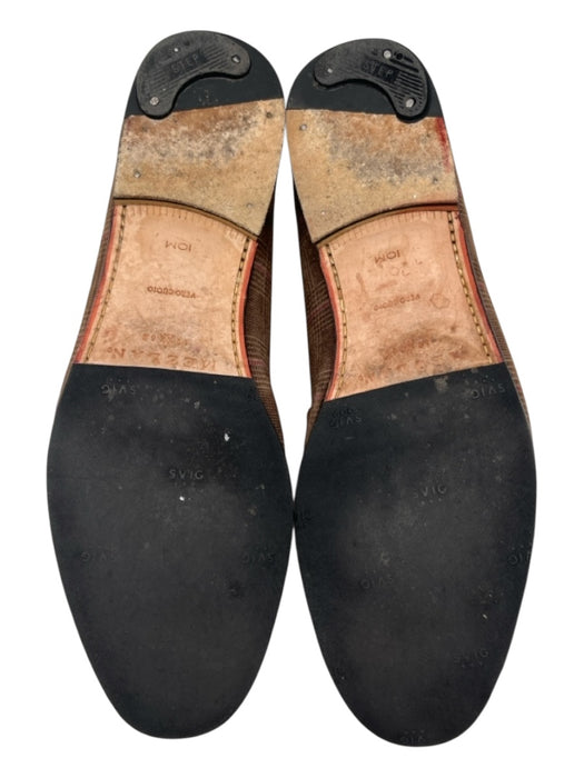 Mezlan Shoe Size 10 Brown & Tan Canvas Plaid Dress Men's Shoes Brown & Tan / 10