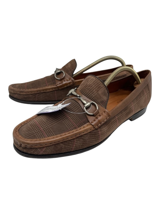 Mezlan Shoe Size 10 Brown & Tan Canvas Plaid Dress Men's Shoes Brown & Tan / 10