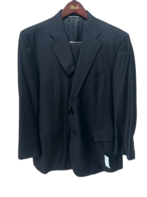 Canali Gray & Blue Wool Plaid 2 Button Men's Suit Gray & Blue / 60