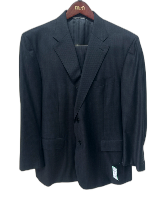 Canali Gray & Blue Wool Plaid 2 Button Men's Suit Gray & Blue / 60