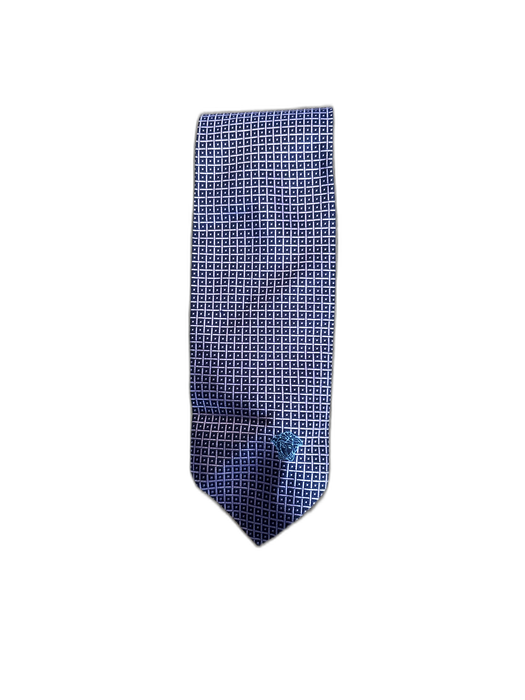 Versace Purple & Blue Print Silk Squares Men's Ties Purple & Blue Print