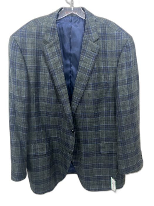 Peter Millar Blue & Green Wool Blend Plaid 2 Button Men's Blazer Blue & Green / 48R