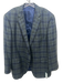 Peter Millar Blue & Green Wool Blend Plaid 2 Button Men's Blazer Blue & Green / 48R