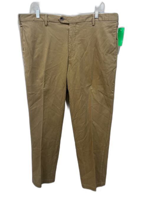 Germano Size 56 Brown Solid Zip Fly Men's Pants Brown / 56
