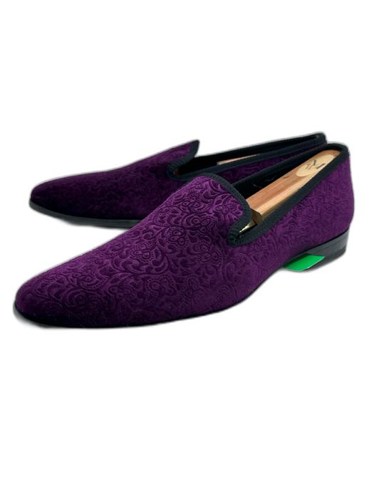 Mezlan Shoe Size 10.5 Purple Velour Floral Slip On Men's Shoes Purple / 10.5