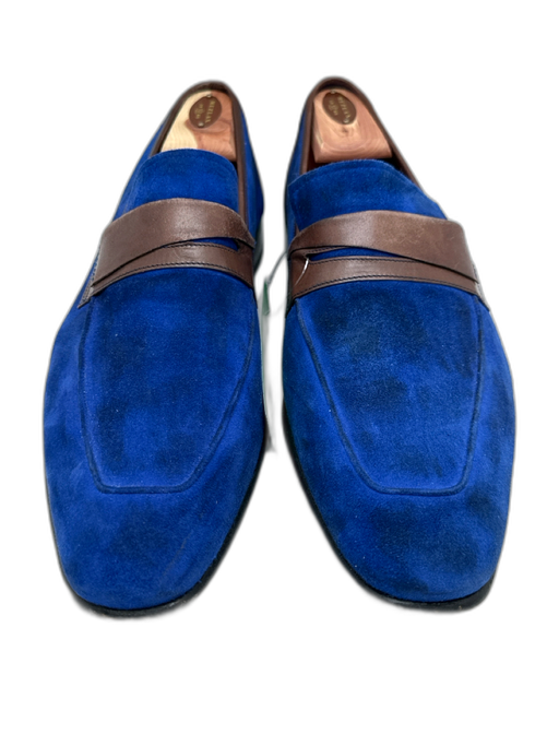Mezlan Shoe Size 9.5 Blue Suede Solid Loafer Slip On Men's Shoes Blue / 9.5