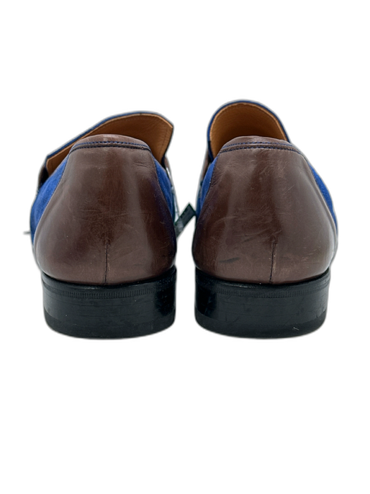 Mezlan Shoe Size 9.5 Blue Suede Solid Loafer Slip On Men's Shoes Blue / 9.5