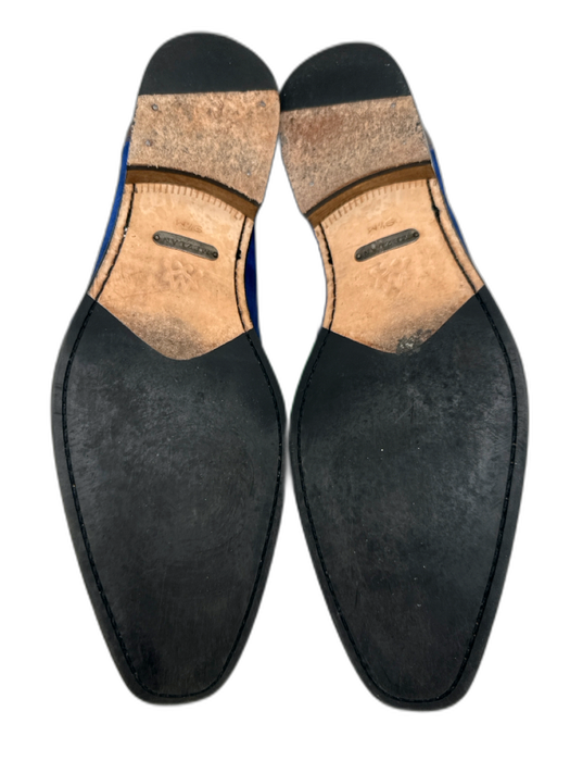 Mezlan Shoe Size 9.5 Blue Suede Solid Loafer Slip On Men's Shoes Blue / 9.5