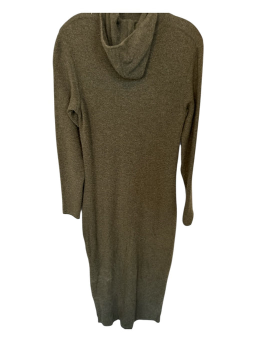 Size Est M Green Knit Hood Long Sleeve Maxi Dress Green / Est M