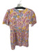 Draper James Size 6 Pink & Yellow Linen Short Sleeve Flowers Buttons Dress Pink & Yellow / 6