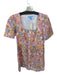 Draper James Size 6 Pink & Yellow Linen Short Sleeve Flowers Buttons Dress Pink & Yellow / 6