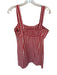 Zara Size L Red & White Cotton Blend Gingham Smocked Straps Mini Side Zip Dress Red & White / L