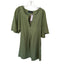 Pomander Place Size S Army Green Cotton Flutter Sleeves V Neck Pleat Dress Army Green / S