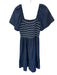 Draper James Size S Dark Wash Cotton Smocked Square Neck stiching Maxi Dress Dark Wash / S