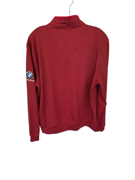 Bryon Nelson Red & Black polyester & spandex Stripes Quarter Zip Men's Pullover Red & Black / M