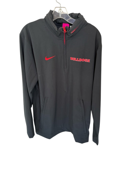Nike Black & Red Polyester Blend Georgia Quarter Zip Athletic Men's Pullover Black & Red / S