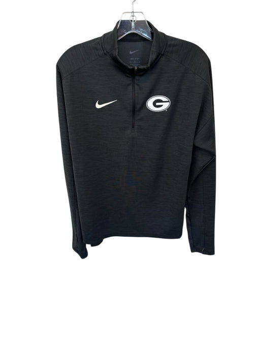 Nike Black Polyester Blend Georgia Quarter Zip Athletic Men's Pullover Black / M