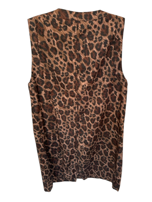 Karlie Size L Brown Cotton Cheetah Print Button Up Gold button Mini Dress Brown / L