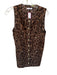 Karlie Size L Brown Cotton Cheetah Print Button Up Gold button Mini Dress Brown / L